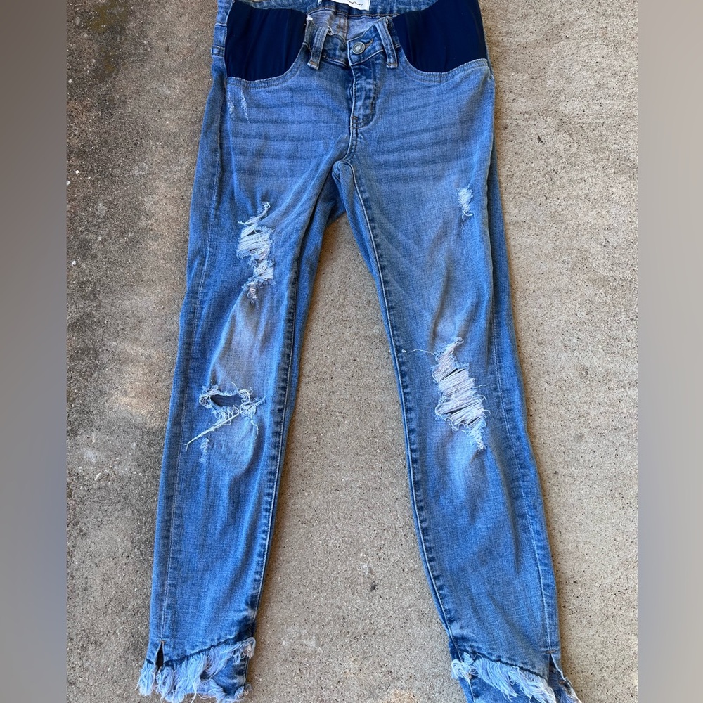KanCan Maternity Blue Denim Jeans-size 5/26 98% cotton 2% spandex ankle length